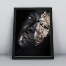 Quadro com moldura rosto mulher negra faces