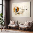 Quadro com Moldura Sala Quarto Abstrato Geomêtrico Decorativo Horizontal Grande Hall Quadro com Moldura Sala Quarto Abstrato Geomêtrico Decorativo Horizontal Grande Hall