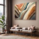 Quadro com Moldura Sala Quarto Abstrato Moderno Decorativo Horizontal Grande Hall