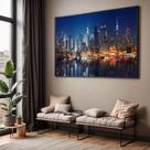Quadro com Moldura Sala Quarto Cidade Noturna Decorativo Horizontal Grande Hall Cor:Moldura PretaTamanho:90 X 60 X 3 cm Quadro com Moldura Sala Quarto Cidade Noturna Decorativo Horizontal Grande Hall Cor:Moldura PretaTamanho:90 X 60 X 3 cm
