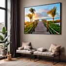 Quadro com Moldura Sala Quarto Pier Caminho Casa Praia Decorativo Horizontal Grande Hall Quadro com Moldura Sala Quarto Pier Caminho Casa Praia Decorativo Horizontal Grande Hall