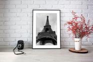Quadro Com Moldura Torre Eiffel Preto e Branco