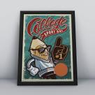 Quadro com moldura vintage esporte baseball dia