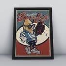 Quadro com moldura vintage esporte baseball