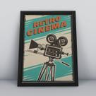 Quadro com moldura vintage retro cinema camera