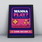 Quadro com moldura wanna play let's play Quadro com moldura wanna play let's play