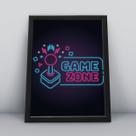 Quadro com moldura zona gamer neon
