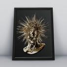 Quadro com molduracabeça de espinhos dourados