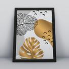 Quadro com molduracostelas de adao abstrata