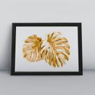 Quadro com molduracostelas de adão dourado