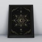 Quadro com molduralua dourada fases Quadro com molduralua dourada fases