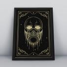 Quadro com molduramaça caveira mistica