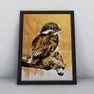 Quadro com moldurapassarinho dourado Quadro com moldurapassarinho dourado