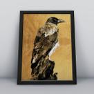 Quadro com moldurapassaro dourado horizonte Quadro com moldurapassaro dourado horizonte