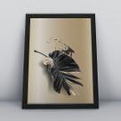 Quadro com moldurapedras douradas Quadro com moldurapedras douradas