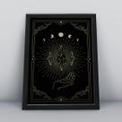 Quadro com moldurapedras nas mãos Quadro com moldurapedras nas mãos