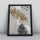Quadro com molduraplanta dourada 3 Quadro com molduraplanta dourada 3