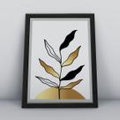 Quadro com molduraplantas abstratas 10 Quadro com molduraplantas abstratas 10