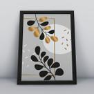Quadro com molduraplantas abstratas Quadro com molduraplantas abstratas