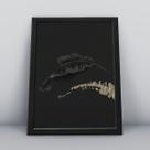 Quadro com molduraplantas douradas Quadro com molduraplantas douradas