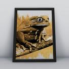 Quadro com moldurasapo dourado
