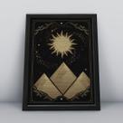 Quadro com moldurasimbolo tarot piramide sol Quadro com moldurasimbolo tarot piramide sol