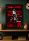 Quadro Com Vidro Tanjiro Kimetsu no Yaiba Anime com Moldura Tamanho:21cm x 30cm (A4)