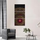 Quadro Conjunto Vertical Mandala Preto e Vermelho 3 Peças Quadro Conjunto Vertical Mandala Preto e Vermelho 3 Peças