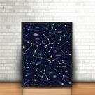 Quadro Constelações Estrelas Astronomia com Moldura 30x40cm Quadro Constelações Estrelas Astronomia com Moldura 30x40cm