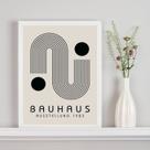 Quadro Contemporâneo Bauhaus Minimalista 33x24cm - com vidro