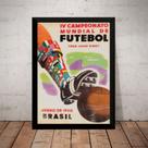Quadro Copa Do Mundo Fifa De 1950 Cartaz Poster Moldurado