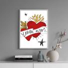 Quadro Corações - Vibra Alto 45x34cm - com vidro
