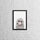 Quadro Corujinha Chicletes 33X24Cm - Com Vidro Moldura Preta