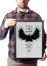 Quadro Corvo Vegvisir Viking Arte Nórdica Valhalla