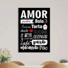 Quadro Cozinha Amor Nome De Comidas 24x18cm