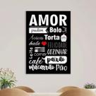 Quadro Cozinha Amor Nome De Comidas 60x40cm