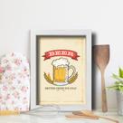 Quadro Cozinha Cerveja Drink Cold 22x32cm Moldura Branca
