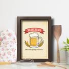 Quadro Cozinha Cerveja Drink Cold 22x32cm Moldura Marrom