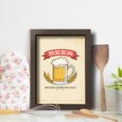 Quadro Cozinha Cerveja Drink Cold 33x43cm Moldura Marrom