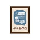 Quadro Cozinha Chocolate Frase Boca Moldura Marrom 33x43cm