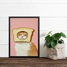 Quadro Cozinha Gatinho Pão De Forma 24x18cm - com vidro