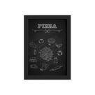 Quadro Cozinha Ingredientes Pizza Moldura Preta 22x32cm