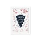 Quadro Cozinha Pizza Frase Slice a Day Moldura Branca 33x43