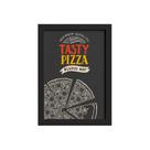 Quadro Cozinha Pizza Frase Tasty Moldura Preta 22x32cm