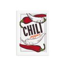 Quadro Cozinha Tempero Chili Pepper Moldura Branca 22x32cm