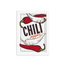 Quadro Cozinha Tempero Chili Pepper Moldura Branca 22x32cm