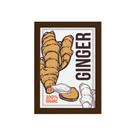Quadro Cozinha Tempero Ginger Organic Moldura Marrom 22x32cm Quadro Cozinha Tempero Ginger Organic Moldura Marrom 22x32cm