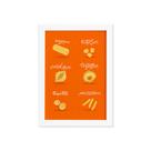 Quadro Cozinha Tipos de Massa Rigatoni Moldura Branca 22x32