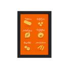 Quadro Cozinha Tipos de Massa Rigatoni Moldura Preta 22x32