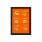 Quadro Cozinha Tipos de Massa Rigatoni Moldura Preta 22x32